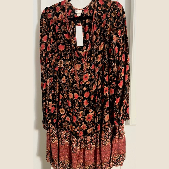 (NWT) Billabong Hearts Desire Floral Print Long Sleeve Mini Dress (Medium) - Picture 8 of 11